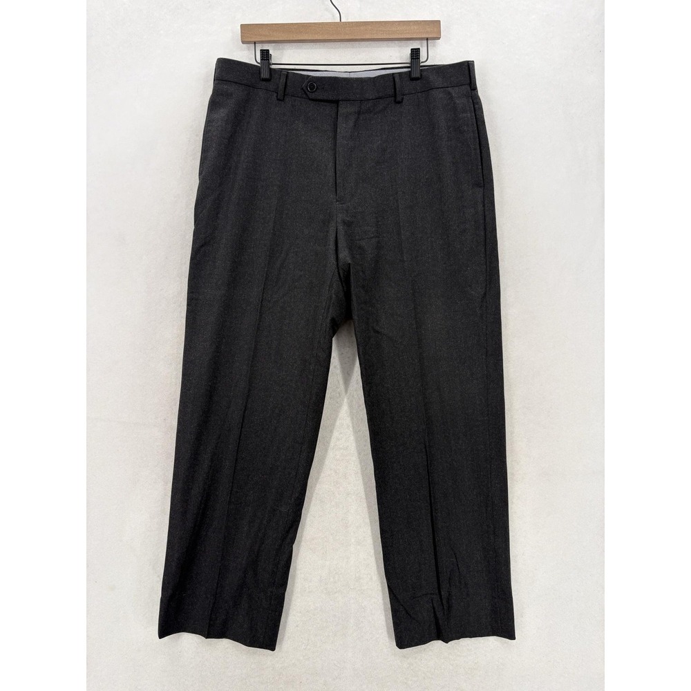 Brooks Brothers 1818 Madison Dress Pants Mens 37x29 Gray Wool Flannel Lined Work